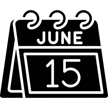 Takvim için 15 Haziran takvim simgesi tasarımı