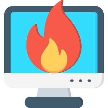 Ateş alevi simgesi düz stil