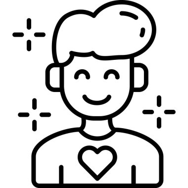 erkek çocuk simgesi taslak tarzında