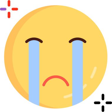 üzgün emoji simgesi renk tasarım vektörü