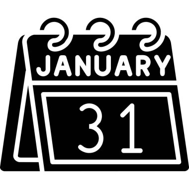 24 Ocak glyph simge tasarımı