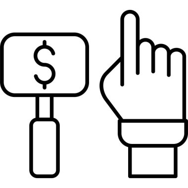 Dolar el simgesi vektör illüstrasyonu