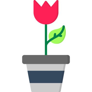 Çiçek. Web simgesi basit illüstrasyon