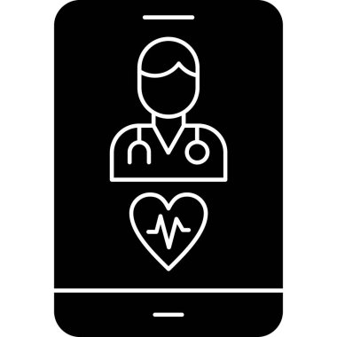 tıbbi uygulama simgesi ile mobil kalp.