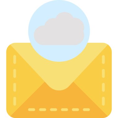 bulut posta simgesi, vektör illüstrasyonu