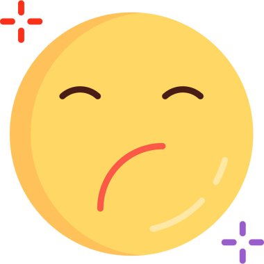 Düz biçimli emoji emoticon simgesi