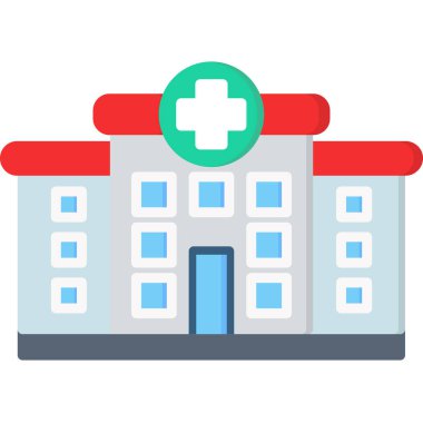 Hastane inşa vektör illüstrasyonu