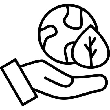 Dünya ikonu ve dünya ikonu ile el, özet biçimi