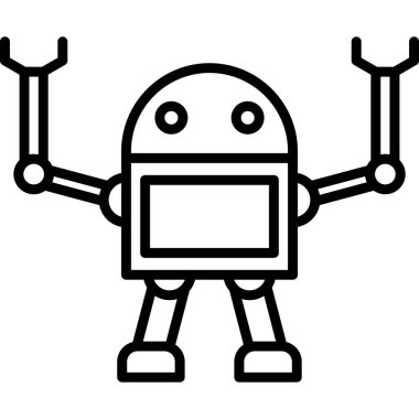robot ikon vektör illüstrasyonu