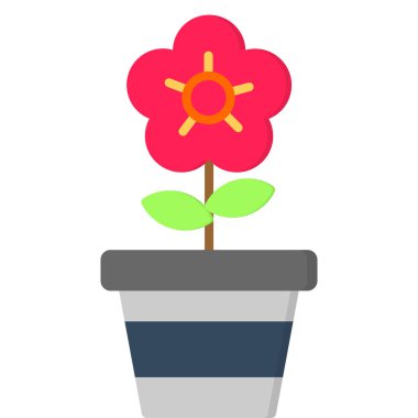 Çiçek. Web simgesi basit illüstrasyon