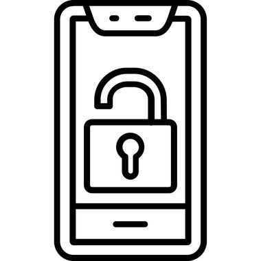 cep telefonu simgesi, basit vektör illüstrasyonu