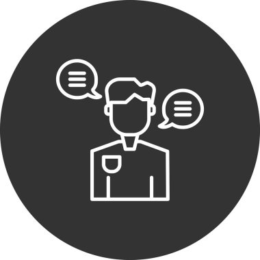 Müşteri hizmeti simgesi, basit vektör illüstrasyonu