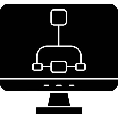 Bilgisayar. Web simgesi basit illüstrasyon