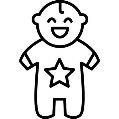 Yıldız ve çizgi dizaynlı şirin bir çocuk simgesi