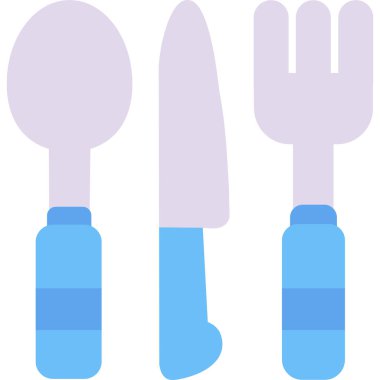 kaşık ve çatal ikonu. vektör illüstrasyonu