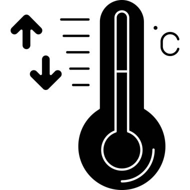 iklim sıcaklığı simgesi ana hat biçiminde