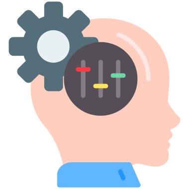 Beyin. Web simgesi basit illüstrasyon