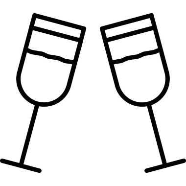 - Şampanya. Web simgesi basit illüstrasyon