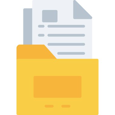 dosya düz simgesi, vektör illüstrasyonu