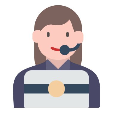 Mikrofon vektör illüstrasyon tasarımlı müşteri hizmetleri operatörü