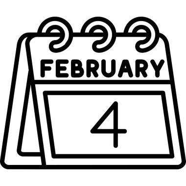 Şubat ikonlu takvim, basit vektör illüstrasyonu