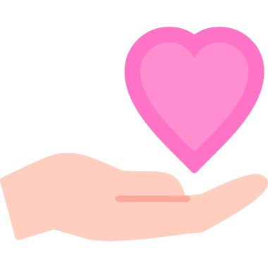 el simgesi vektör çizim grafik tasarımlı kalp