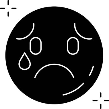 üzgün emoji simgesi simgesi ana hat biçiminde