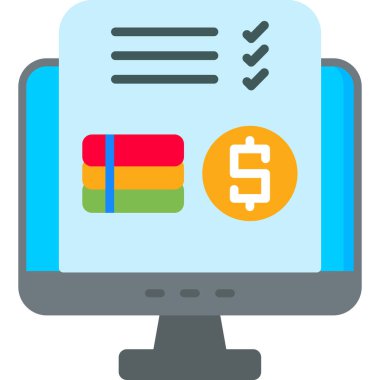 Düz stil kredi kartı alışveriş simgesi