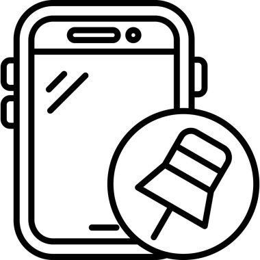 alışveriş cep telefonu simgesi ana hat biçiminde