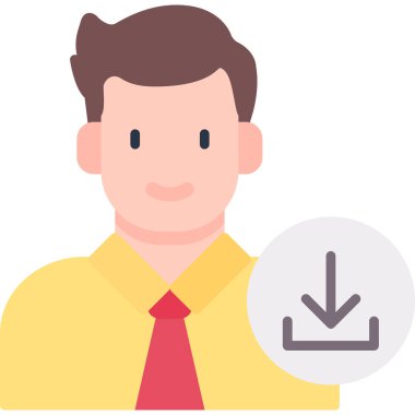 iş vektörü düz renk simgesi