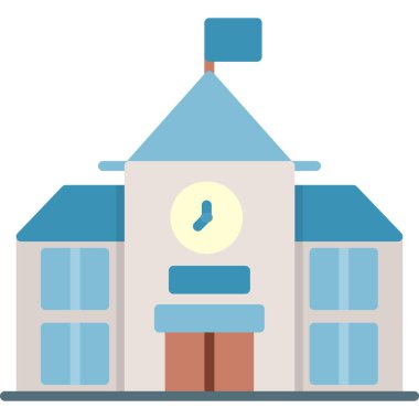 okul saat simgesini düz biçimde inşa et