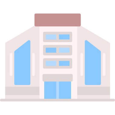 Bina. Web simgesi basit illüstrasyon