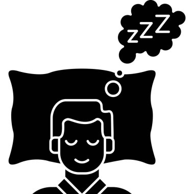 Uyuyan çocuk ikonu. Beyaz arkaplanda izole edilmiş web tasarımı için uyuyan çocuk vektör simgesi