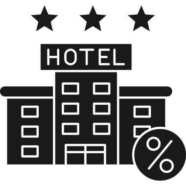 Otelde. vektör simgesi basit tasarım