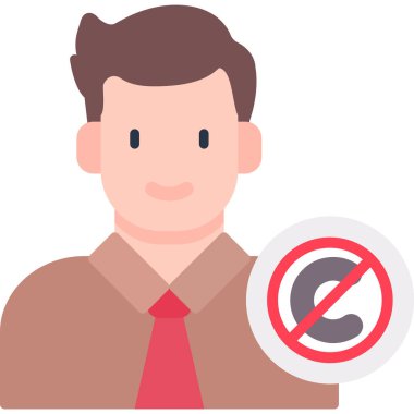 yasaklı vektör düz renk simgesi