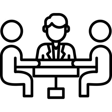 Toplantı. Web simgesi basit illüstrasyon