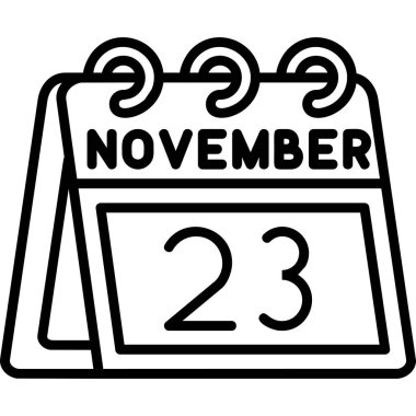 takvim çizgisi biçimi simgesi, vektör illüstrasyonu