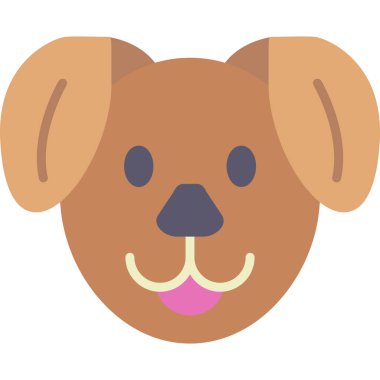 köpek yüz simgesi düz tasarım