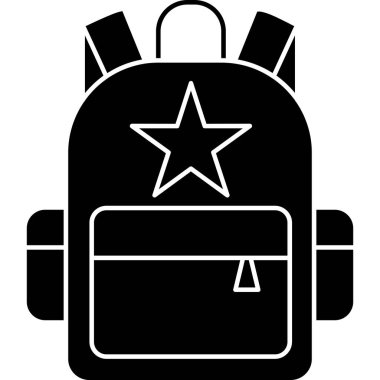 sırt çantası simgesi vektör illüstrasyonu