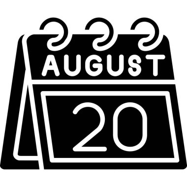 Bir satır takviminde 20 Eylül vektör simgesi. takvim günü, takvim