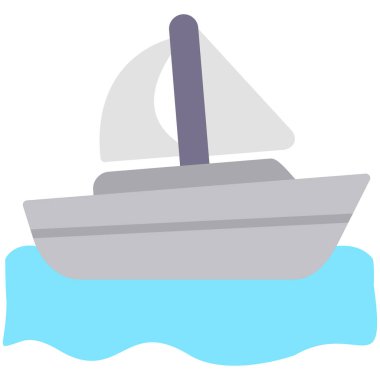 Tekne deniz simgesi düz stil