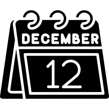 Tek bir günlük takvimdeki 12 Aralık tarihi