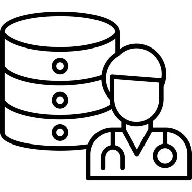 Veri merkezi veritabanı sunucu simgesi ana hat biçiminde