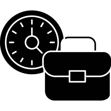 Kronometre simgesi olan saat, siyah stil