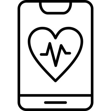 Smartphone ile kalp simgesi. vektör çizim