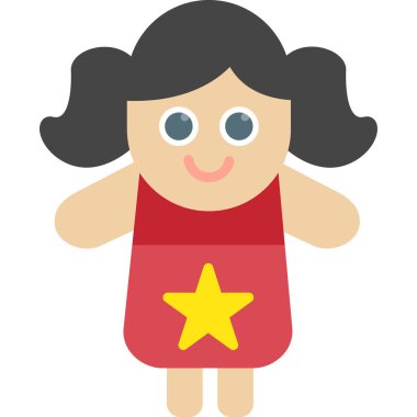 sevimli küçük kız karakter