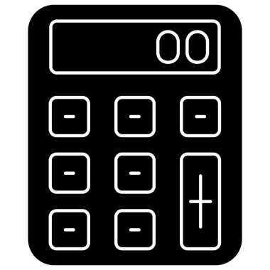 Hesap makinesi simgesi, basit vektör illüstrasyon tasarımı beyaz arkaplanda izole edildi