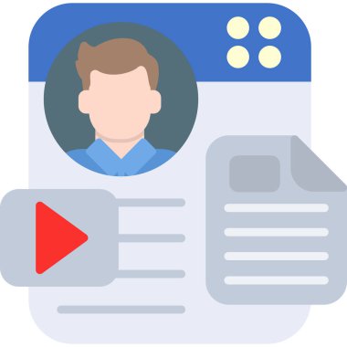 Video sohbet simgesi vektör illüstrasyonu