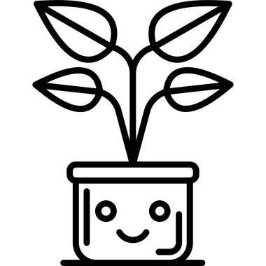 çiçek bitkisi simgesi, vektör illüstrasyonu