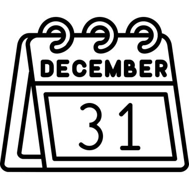 Aralık 15 beyaz çizgi simge vektörü